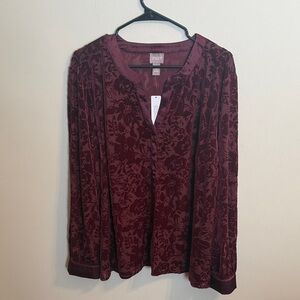 Chico's Velvet Burnout Blouse